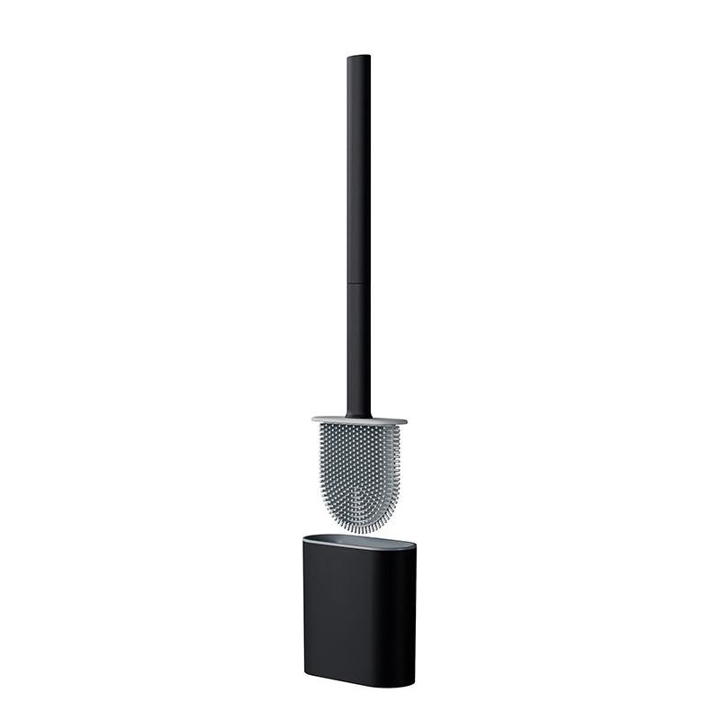 

Detachable Rod Silicone Toilet Brush, No Dead Corners, Long-handled Cleaning Brush with Base, Wall-mounted Toilet Brush