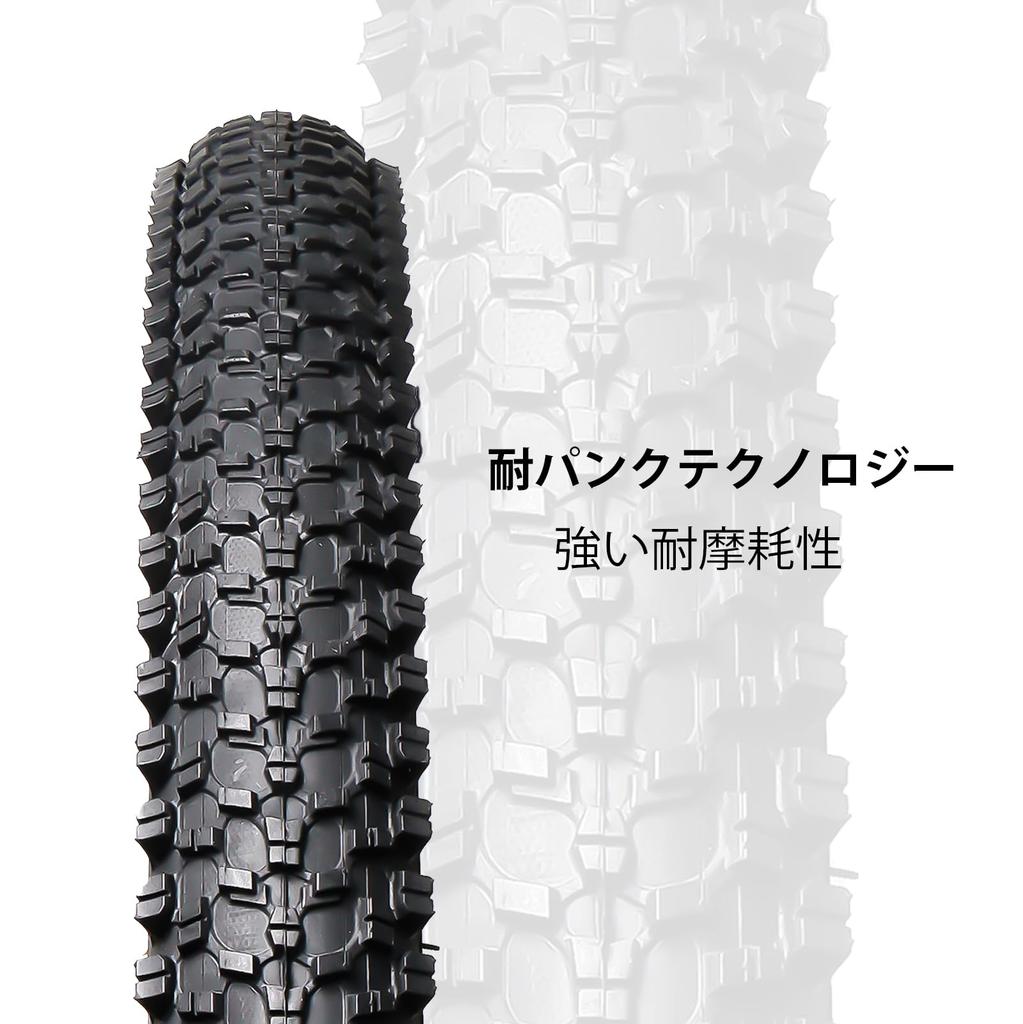 MOHEGIA Set of 2 Mountain Bike Tires: 26x1.95" 30TPI - Foldable Replacement Tubes and Tire Levers - Black