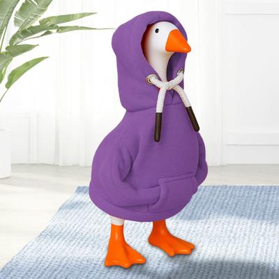2Pcs Mini Goose Hoodie 7 Inch Desk Goose Outfit Tabletop Goose Statue Costume for Magnetic Goose Figurine Key Holder Table Decor
