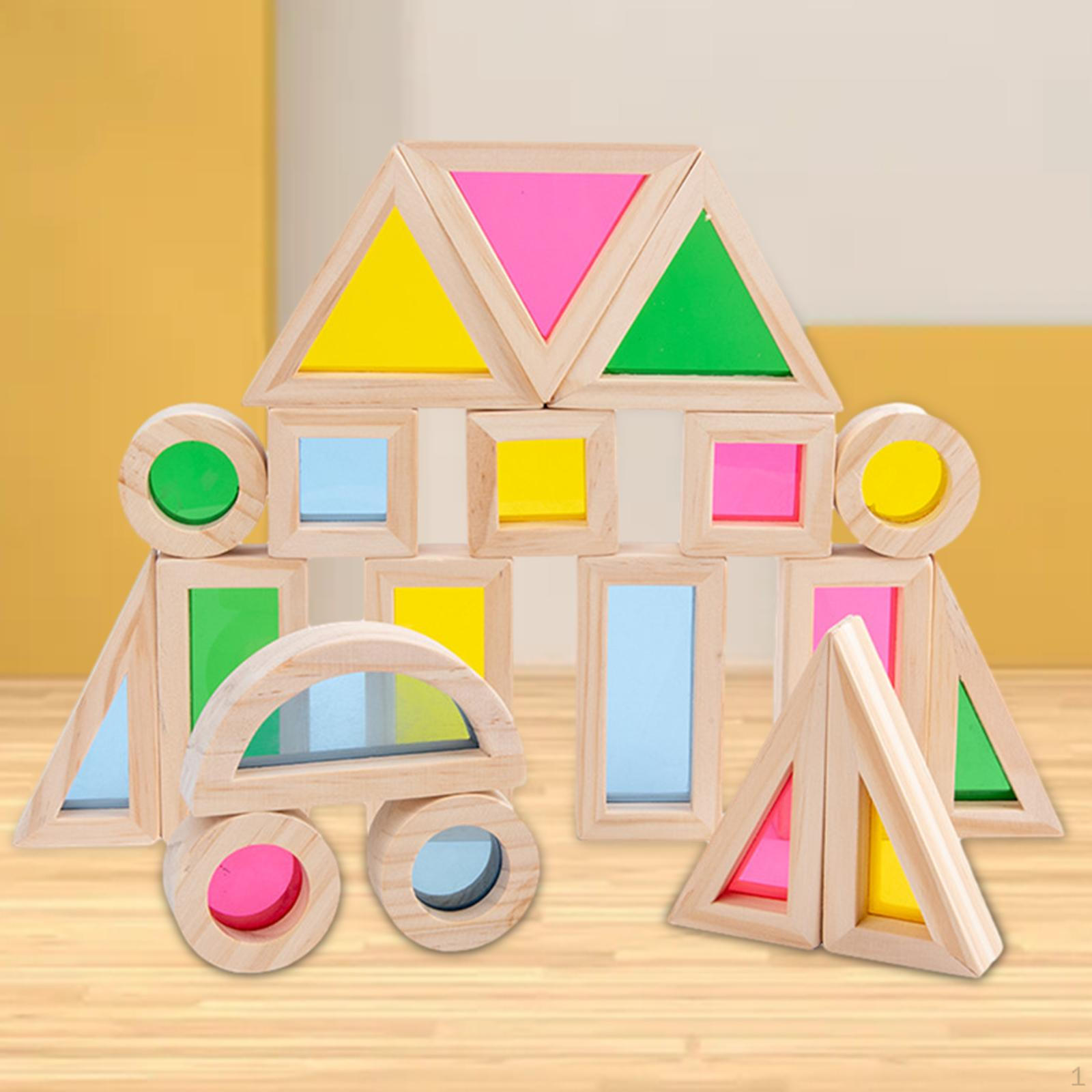 

24x Building Blocks Sensory Toy Kids Ages 2-4 Boys Girls Developmental Toys Colors Shapes Early