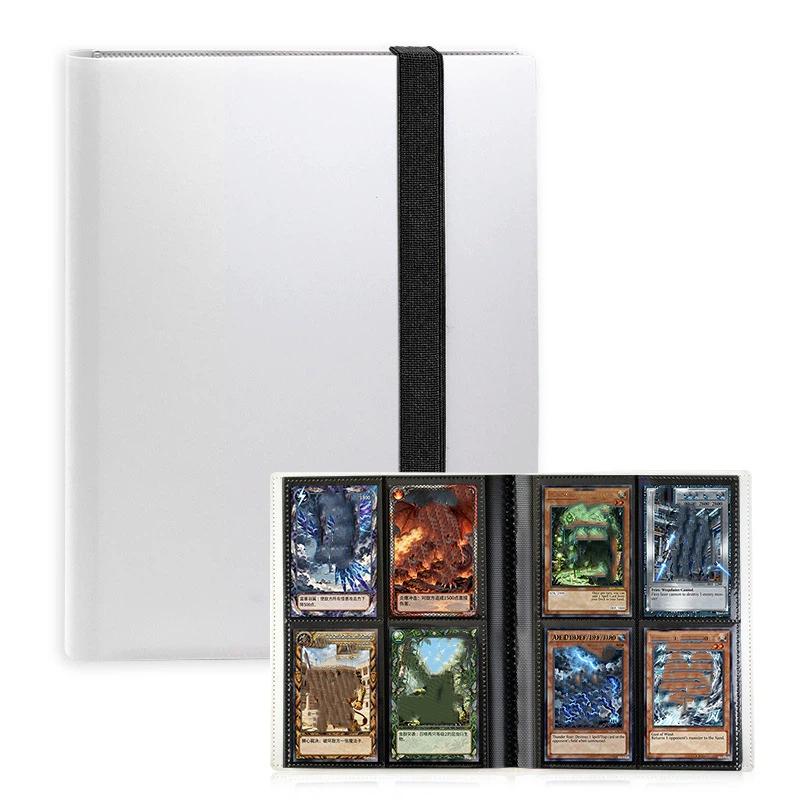 Portable Card Storage Album 4 Slot Belt-Bound Binder Holds 160 Trading Cards for Home Travel Use