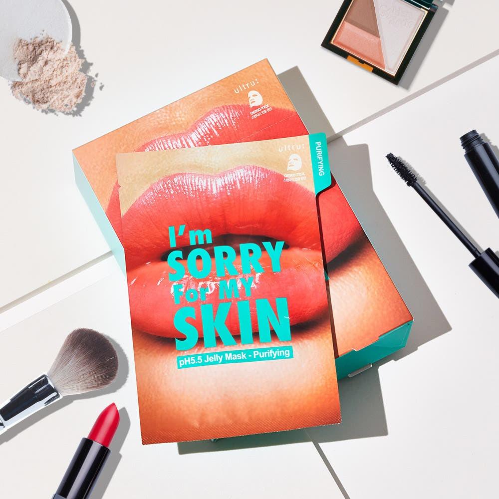 I'M SORRY For MY SKIN pH5.5 Jelly Mask Purifying Clarifying Sebum Control 33ml 10ea Sheet Facial Care