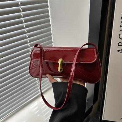 Eine stilvolle und retro Knopfverschluss-, Unterarm-, schicke, einseitige Schulter-, Hand-getragene, Unterarm Damen kleine quadratische Tasche