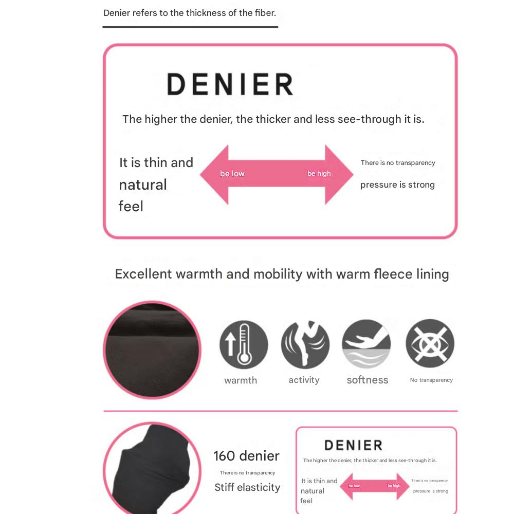 Women's Fleece 160D Leggings Without Feet 2 Pieces