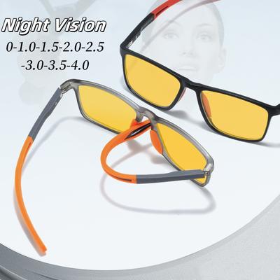 Unisex Men Goggles Yellow Classic Square Frame Near Sight Glasses Driver Eyewear Male Female Glasses UV400 Myopia Eyeglasses
