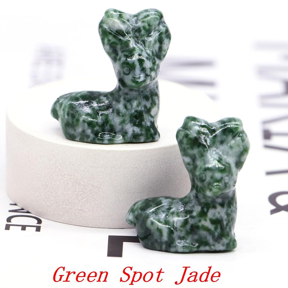 Deer Statue Natural Stone Carved Crystal Reiki Healing Animal Figurines Gemstone Crafts Home Gem Decoration Gifts  1.2"