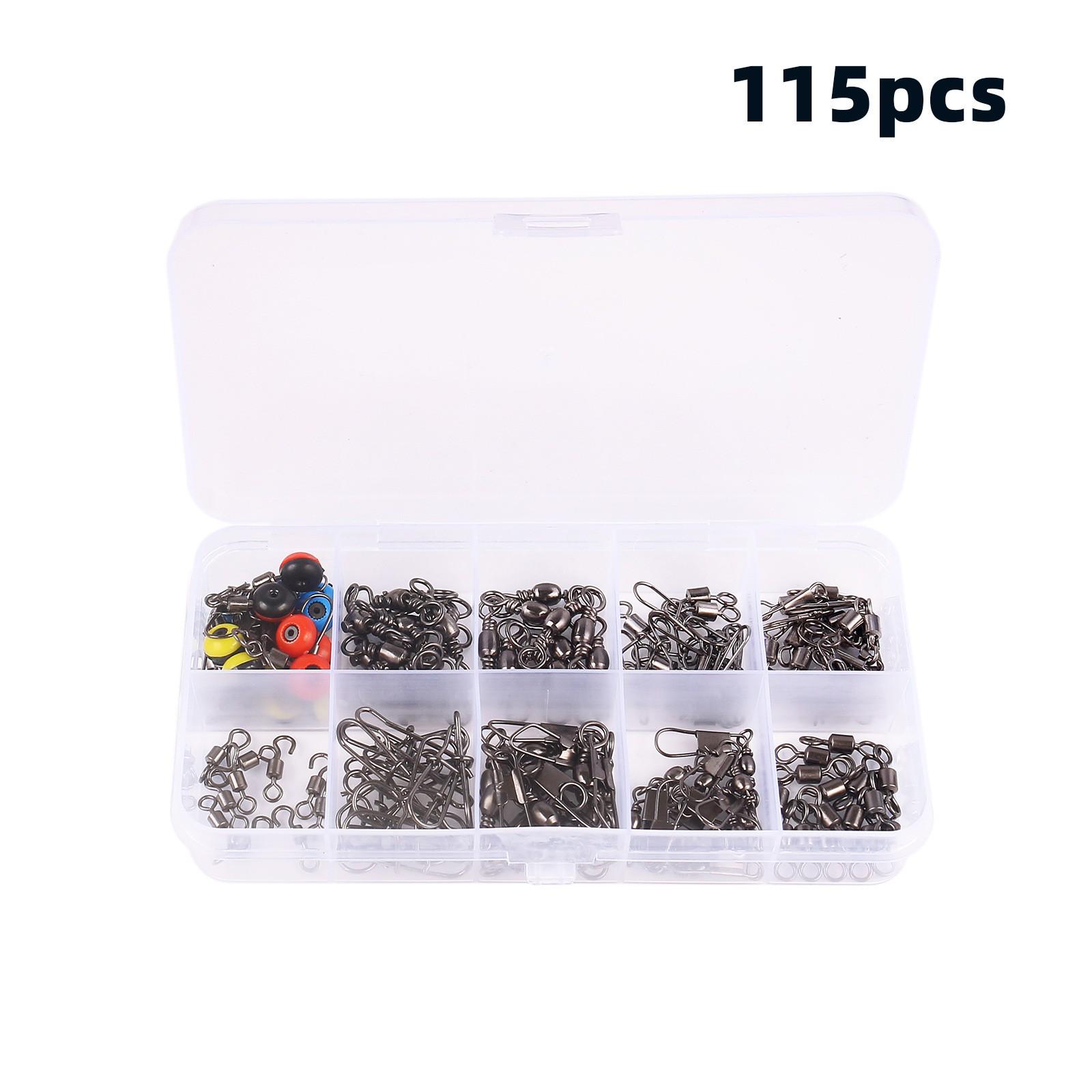 115 Boxed Ball Bearing Fishing Swivels for Sea Bass, Perch, Trout in Saltwater & Freshwater.