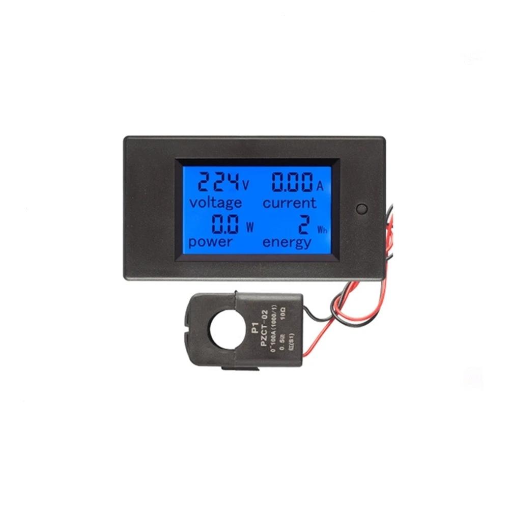 20A 100A AC 80-260V DC 6.5-100V Digital LED Display Voltmeter Ammeter Wattmeter Power Energy Meter 12V 24V 110V 220V Volt Tester