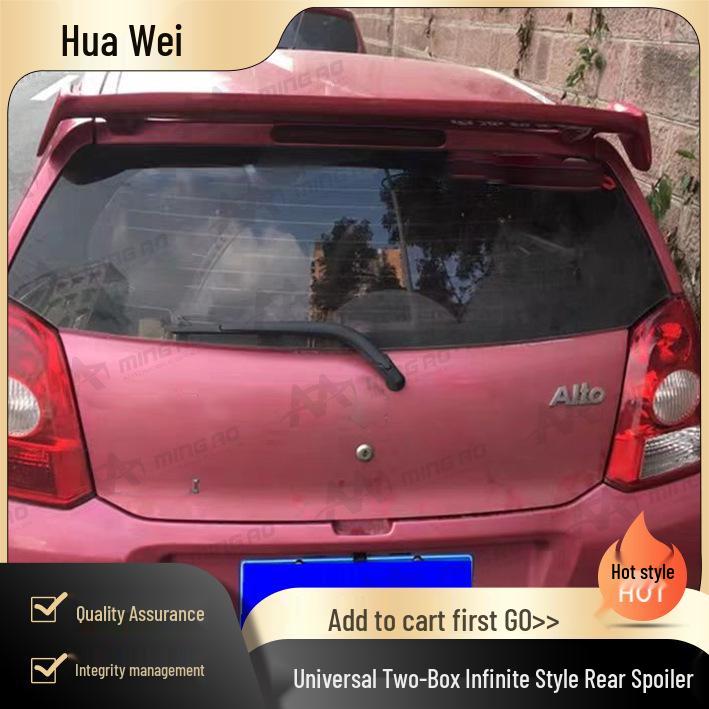 

Universal Two-Box Infinite Style Rear Spoiler, No-Drill Installation Unfinished - Requires Sanding and Painting