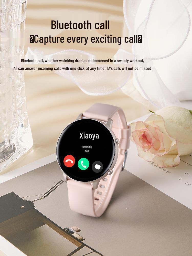 Multifunktionale Smartwatch für Damen: Telefon, Offline-Zahlung, Herzfrequenz, Blutdruck, Sport-Tracker, Silikon-Schrittzähler.