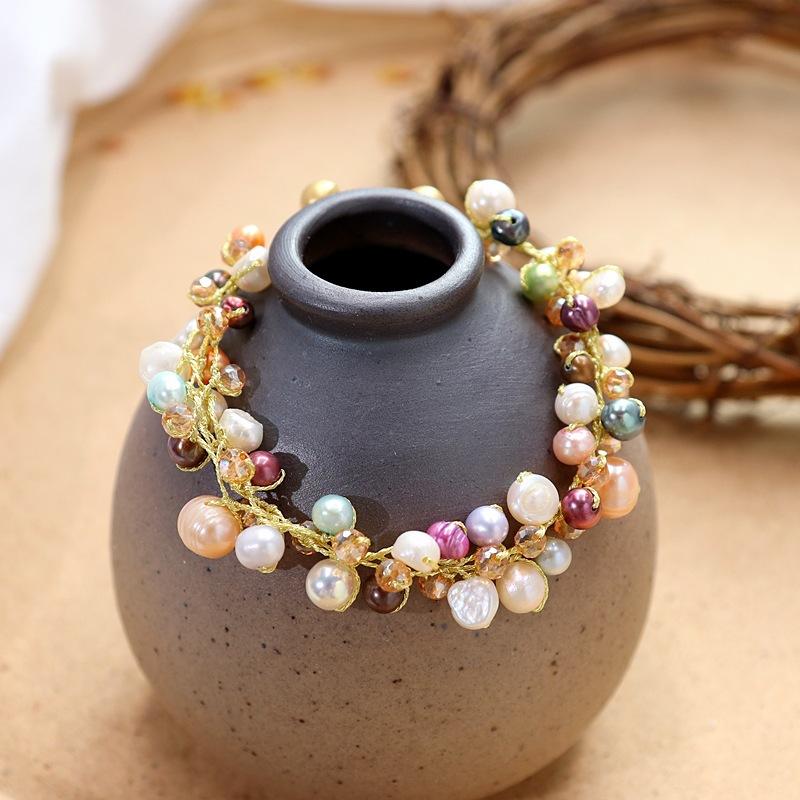 Original Design Small Fresh Color Natural Freshwater Pearl Bracelet Bohemian Summer Versatile Bracelet Women's Jewelry