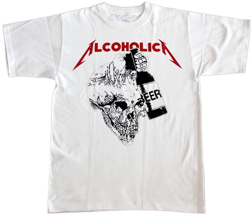 Metallica Spoof Alcoholica Graphic Unisex Cotton Shirt, 2026 Summer New Men's Y2k Vintage Rock Fashion Streetwear T-shirt