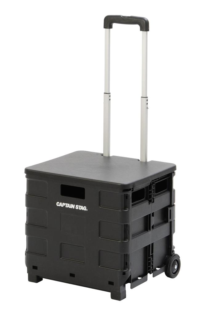 CAPTAIN STAG Cart Carry Cart with Container Black Lid, Box-Type Carrier, UW-1555