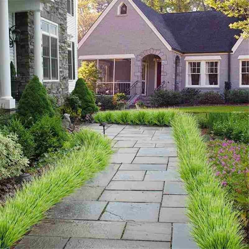 5PCS Artificial Plants Plastic Twigs Green Grass Fake Plants Twigs Leaves Grass Flower Arrangement Wedding Party Home Decor