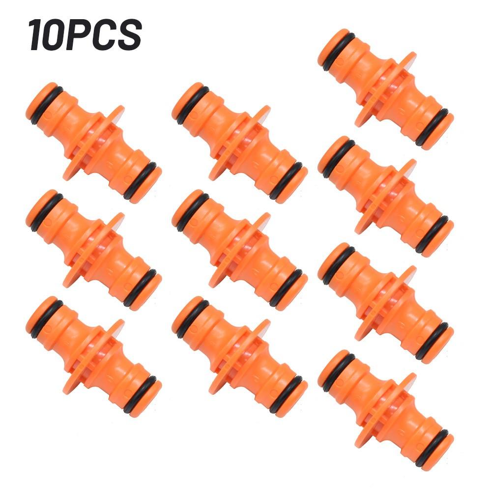 10pcs Garden Watering Hose Connector Pipe Joint Tube Quick Double Male Fitting