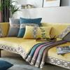 Four Seasons Sofa Cushion Towel Universal Leather Chenille Jacquard White Embroidered Edge Sofa Covers Modern Simple Non-slip
