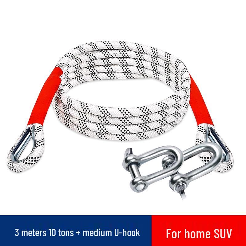 Heavy-Duty 10-Ton Tow Strap with Anti-Wear Hook for Off-Road and Small Vehicles