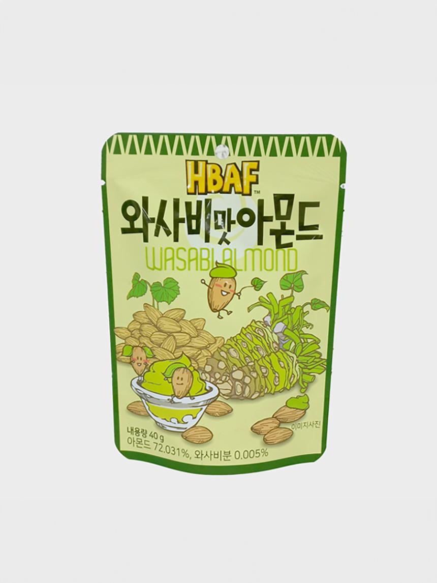 HBAF Wasabi Flavor Almonds 40g Snack 1ea