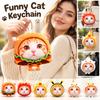 Food Style Kitten Pendant Plush Cartoon Cat Doll Gifts Keyring Pendant  Bag Hanging Ornament