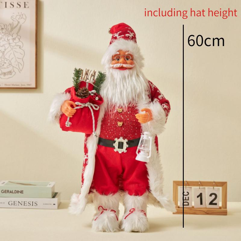 60CM Large Santa Claus Dolls Ornaments Standing Santa Figurine Doll Christmas Home Decoration Kids Gift navidad home decor