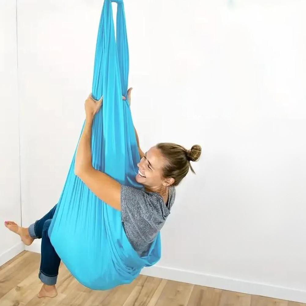 Therapy Swing Heavy Duty Snuggle Cuddle Hammock Portable Elastic Snuggle Swing Yoga Hanging Seat for Autism ADHD Aspergers