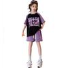 Girls Clothing Set Teenage Streetwear Outfits Suit Kids Summer Fashion Patchwork T-shirt + Shorts for 4 6 8 10 12 14 Years
