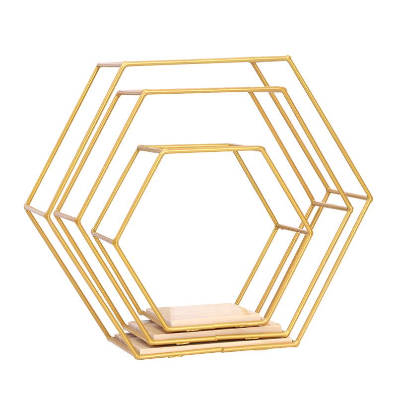 Hexagonal Wall-Mounted Storage Shelf for Living Room or Bedroom