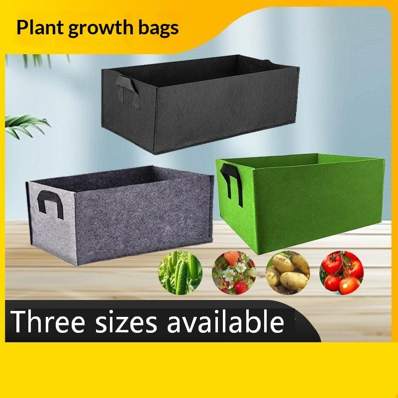Rectangular Plant Grow Bag With Handles Non Woven Fabric Pot for Home Gardening