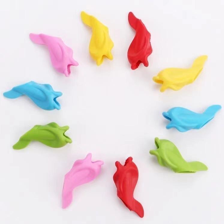 Ergonomic Pencil Grip Corrector 3 Pack Soft Silicone Writing Aid for Proper Finger Positioning and Comfortable Grip for Children and Adults One Size