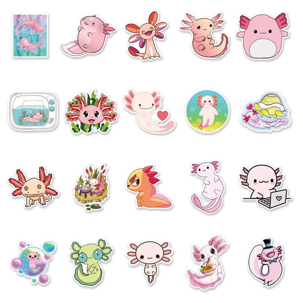 50 Cute Axolotl Suitcase & Notebook Decorative Stickers