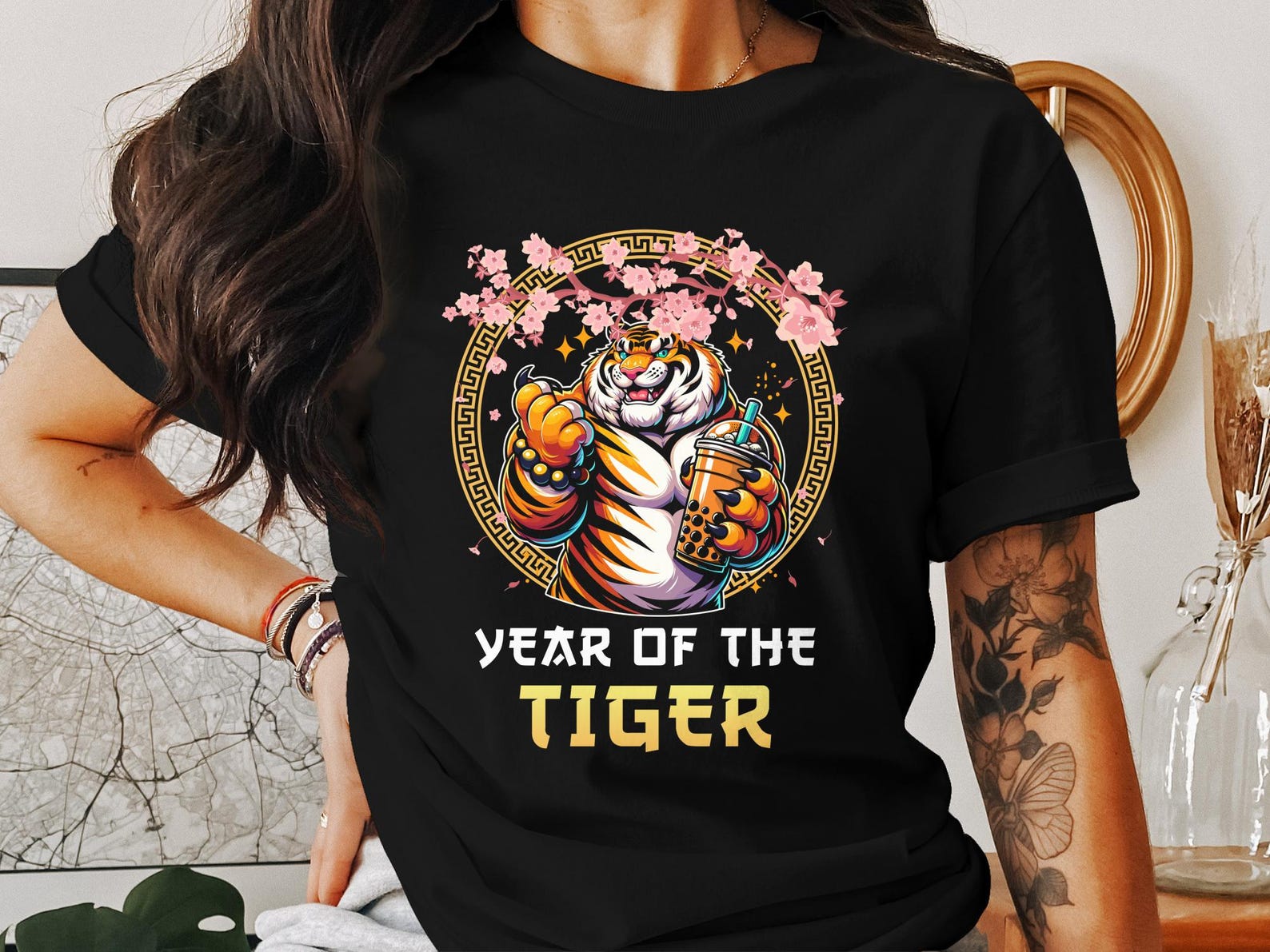 Chinese New Year Tiger T-Shirt, Lunar New Year Tiger Shirt, Chinese Zodiac Tiger Tee, Year of the Tiger Shirt S