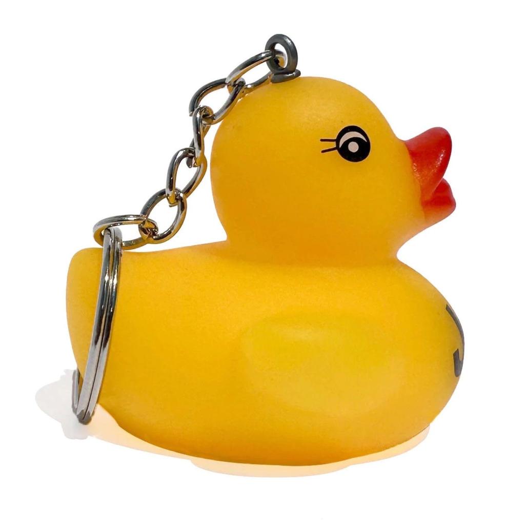 Jeep Rubber Duck Keychain - Squeaky Yellow Duck Keyring, Official Merchandise, Golden Yellow, 2 X 2.25 X 2", Goldenyellow