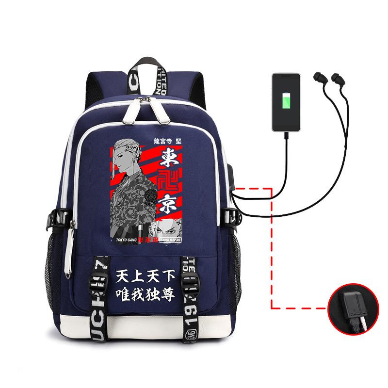 Anime, Avengers, Sano Manjiro Trend Backpack Usb Large Capacity Backpack