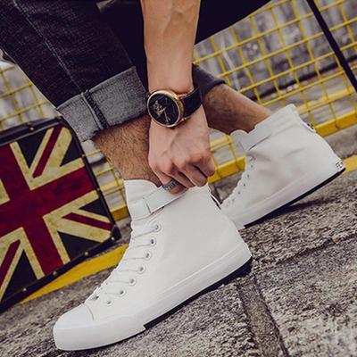 Zapatos de Lona para Hombre 2025 Nuevos Zapatos Casuales de Moda de Caña Alta para Hombre Clásicos Cool Street Zapatos para Correr Skateboarding Zapatillas con Cordones