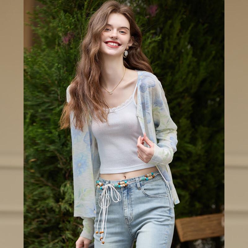 Bailuyu Spring V-Neck Long-Sleeve Knit Cardigan