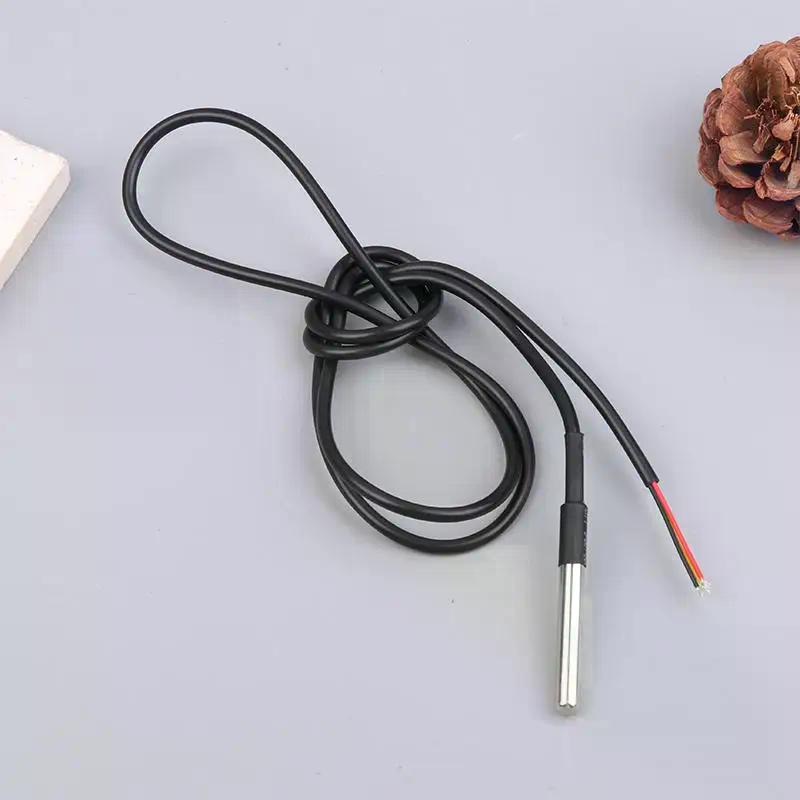 Waterproof Encapsulated Stainless Steel DS18B20 Temperature Sensor Probe - 1m Cable for Arduino-Compatible Systems