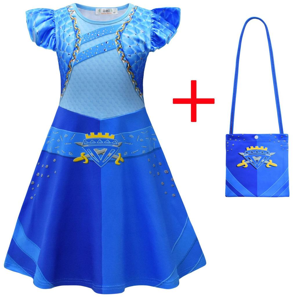 Cartoon Digital Printing Clothing, Middle-Aged And Older Children'S Feifei Sleeve Dress + Pants + Bag