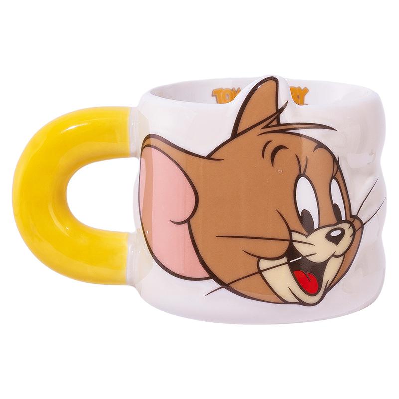 MINISO Cartoon Anime Tom und Jerry Keramik Wasserbecher Paar Zuhause Make-up Niedlich Frühstück Milchbecher Büro Kaffeetasse Überraschungsgeschenk