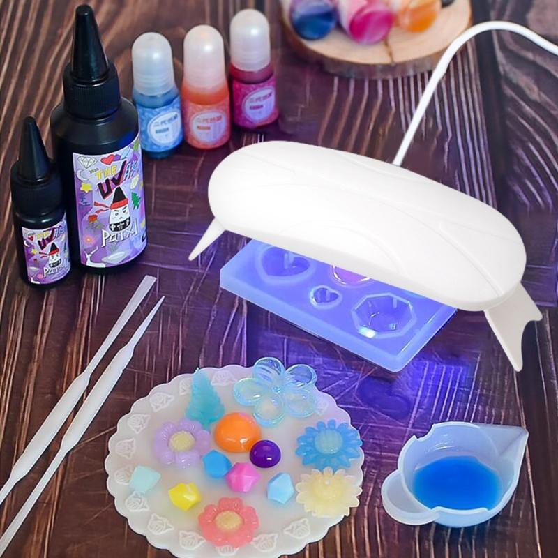 Mini UV Dryer Portable Resin Curing Lamp 30s 60s Timer Epoxy Mold Sunlight Curing Machine USB Charge LED UV Lamp