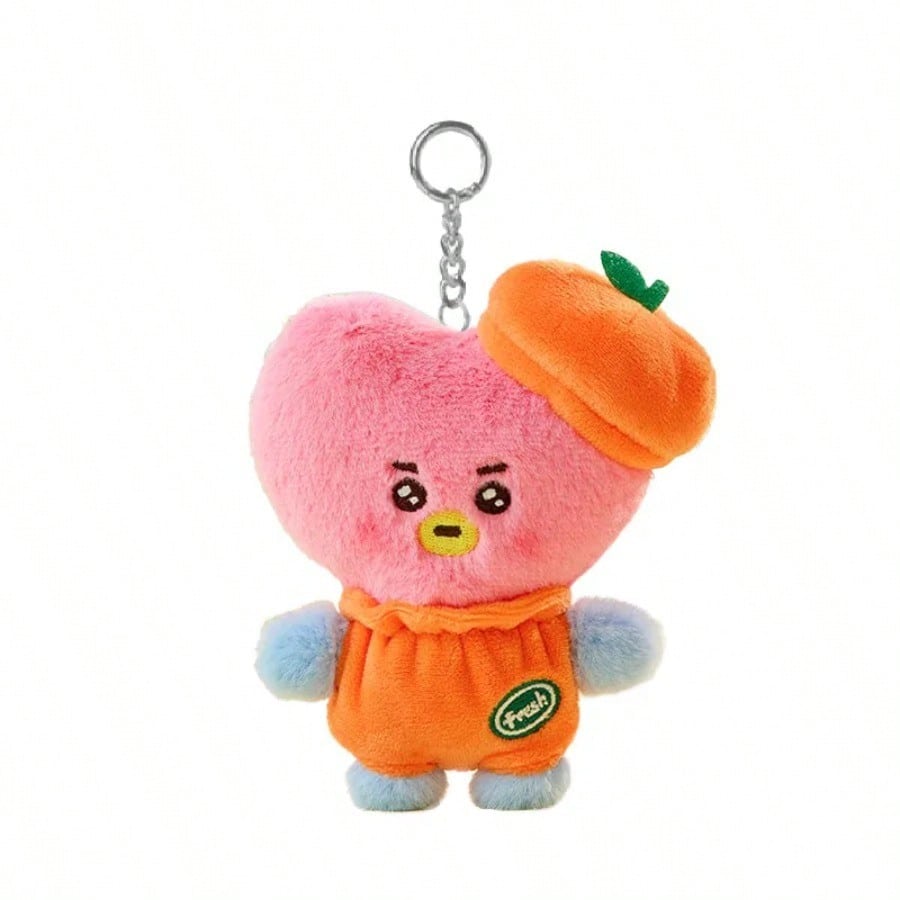 LINE FRIENDS BT21 Anime Kpop 12cm Cooky Shooky Plush Toy Y2K-Style Latest Arrival Cartoon Orange Plush Doll Backpack Keychain