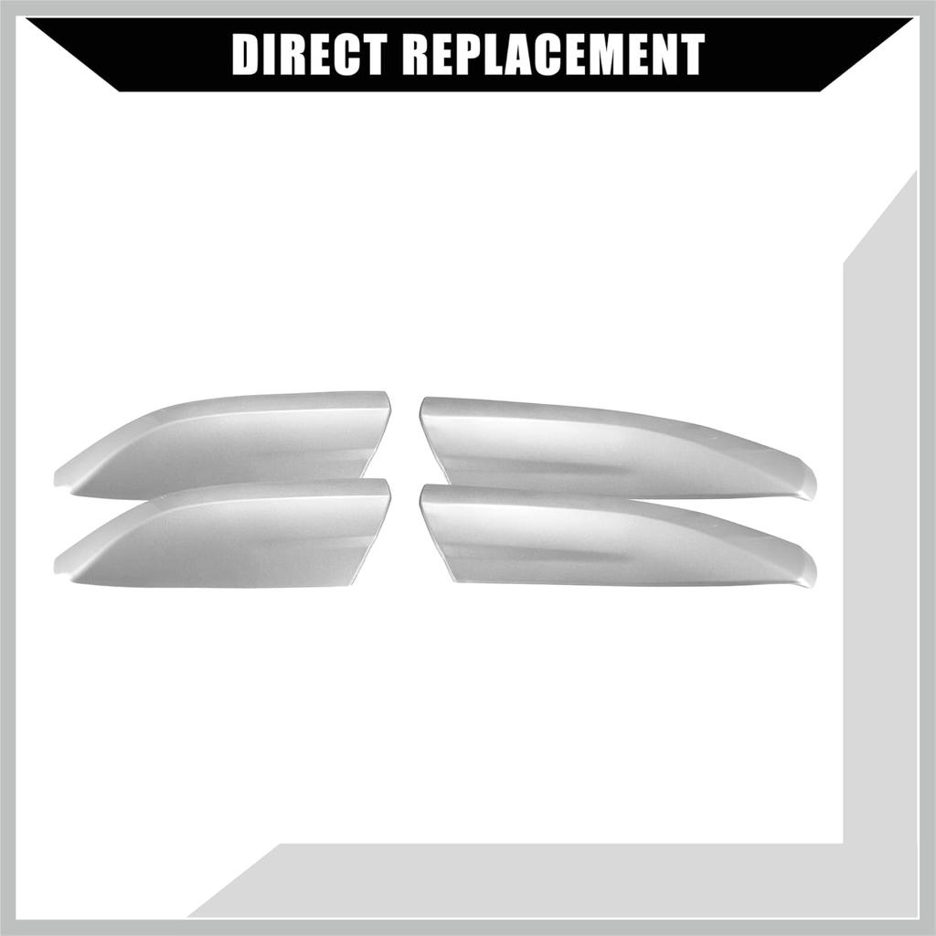 Upper/Roof Rack Rails End Cap Protection Cover Shell for Toyota Highlander 2008-2013 / Rails End Covers Shell Cap / 4 Pcs/Silver Tone White