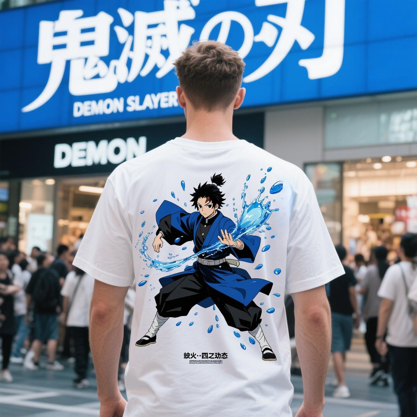 

Летние мужские и женские футболки из чистого хлопка с круглым вырезом и короткими рукавами из знаменитого аниме «Истребитель демонов»: Кимэцу Но Яиба 3XL