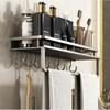 Youqin Wall-Mounted Kitchen & Bathroom Shelf with Hooks