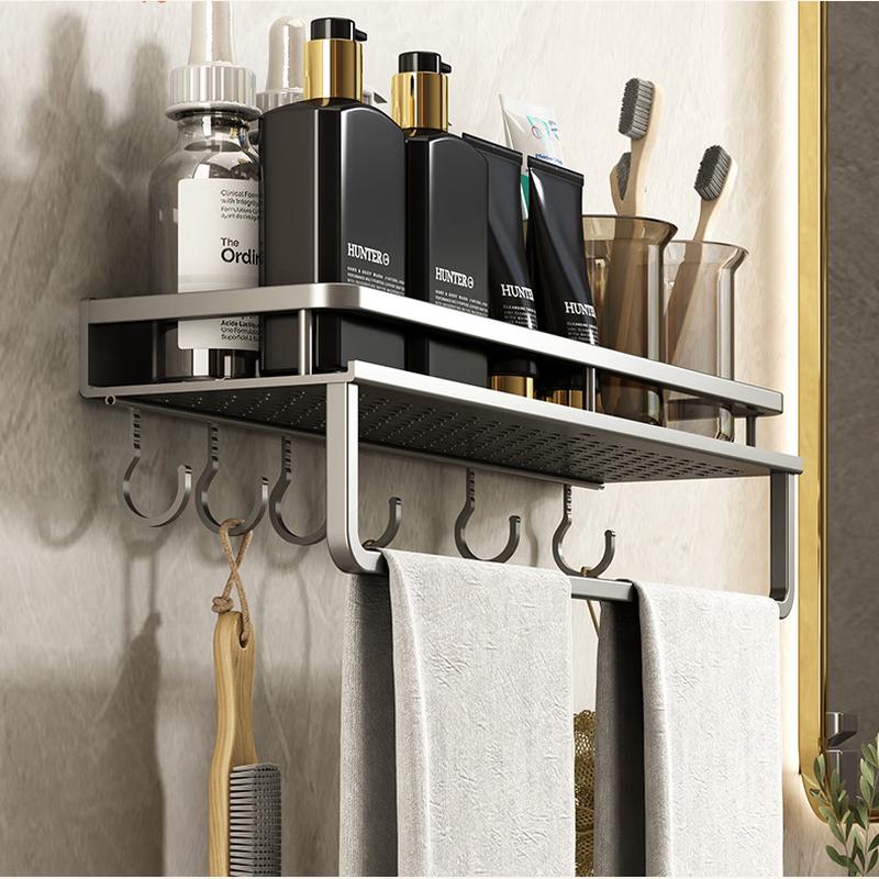 Youqin Wall-Mounted Kitchen & Bathroom Shelf with Hooks