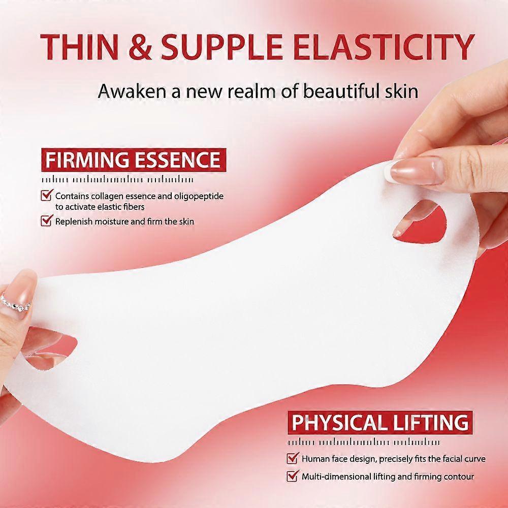 5Pcs V-Line Firming Mask, Face Lift Mask with Collagen, Hydrating Anti-aging, Neck Wrinkle Patches, Firming and Tightening Deep Collagen Mask for Lift