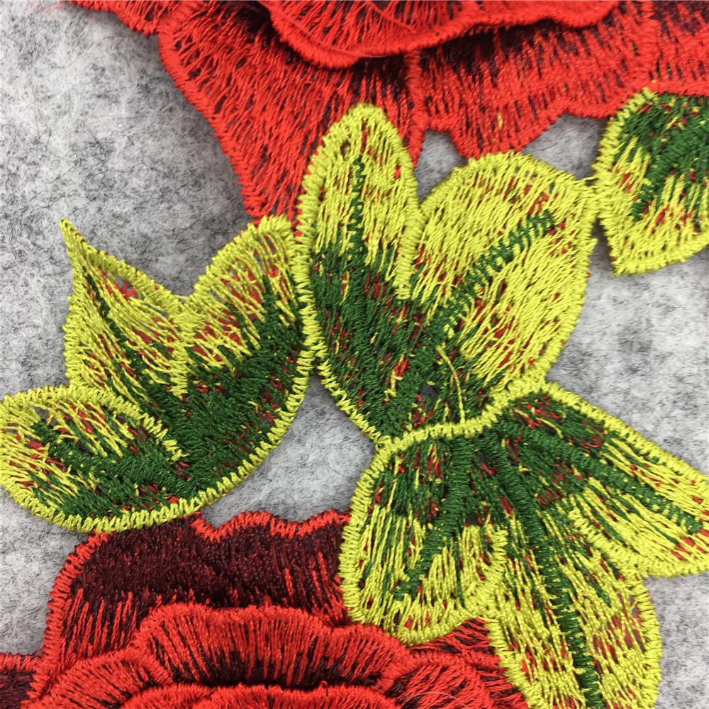 Embroidery Three-Dimensional Red Rose Lace, Lace Collar, Clothing Accessories Water-Soluble Lace Diy