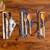 Portable Wooden Cutlery Set: Chopsticks, Fork, Spoon with Cloth Bag for Outdoor Travel