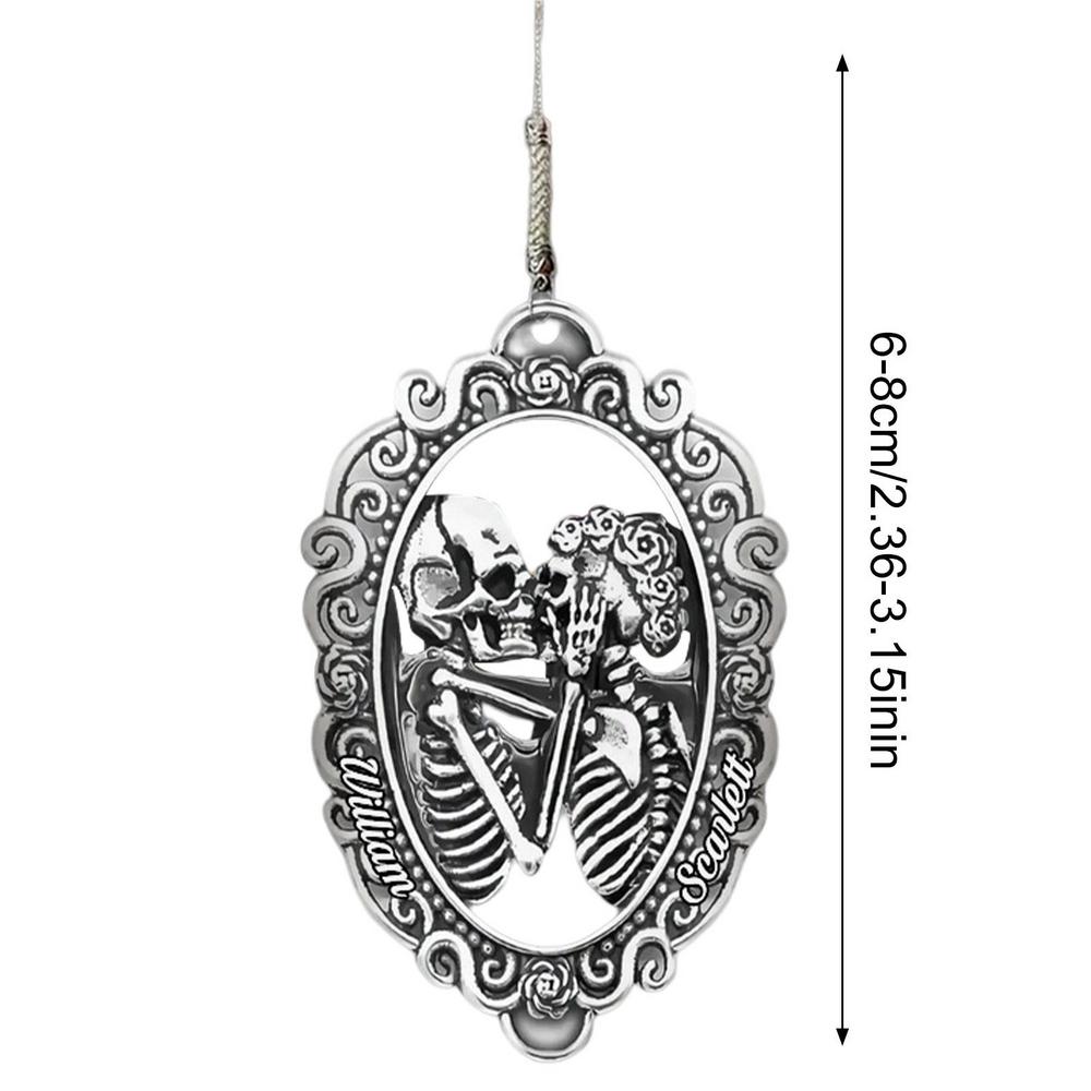 Cartoon Skull Car Rearview Mirror Acrylic Pendant Funny Car Ornament Charm Accessories Halloween Gothic Swing Pendant for Auto