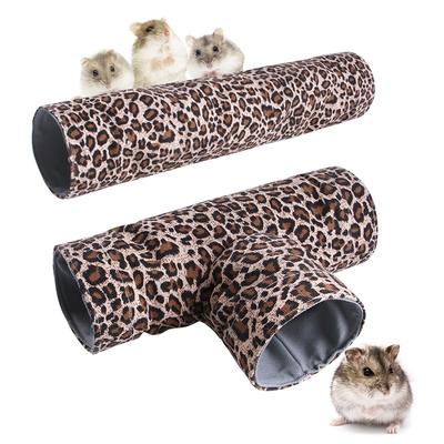 Hamster Playing Tunnel Cage Decoration Guinea Pig Playing Tunnel Tubes Easy To Clean with Leopard Pattern Guinea Pig Small Pet