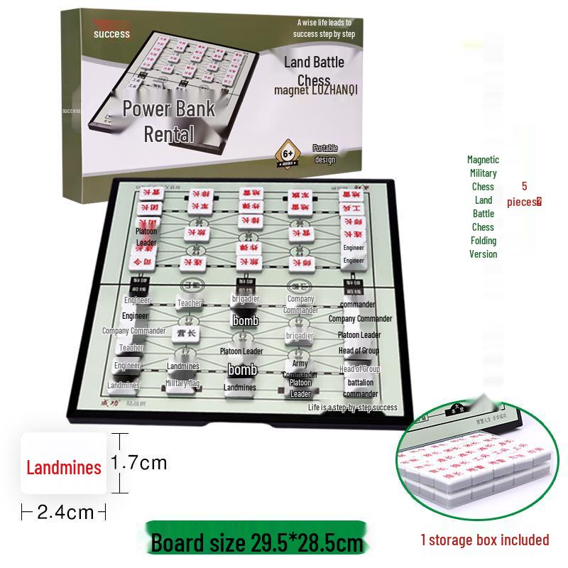Magnetic Two-Player Army Chess: Solid Carved Land Warfare Edition